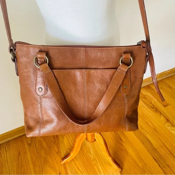 Frye Ari Cognac Leather Crossbody Bag - Picture 7 of 14